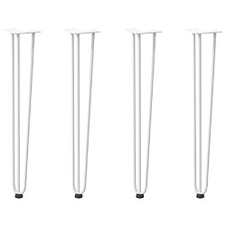 vidaXL Pieds de table en forme d'épingle à cheveux 4 pcs blanc 72 cm