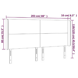 Acheter vidaXL Tête de lit avec oreilles Cappuccino 203x16x118/128 cm