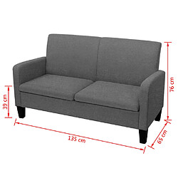 Acheter Maison Chic Canapé à 2 places,Sofa de Salon,Canapé droit 135 x 65 x 76 cm Gris foncé -GKD811079