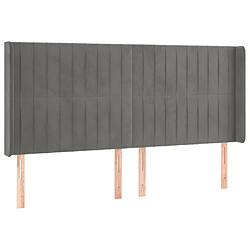 Avis Maison Chic Tête de lit scandinave à LED,meuble de chambre Gris clair 203x16x118/128 cm Velours -MN26176