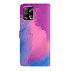 Etui en PU Motif Aquarelle avec support violet pour votre Oppo A74 4G/F19