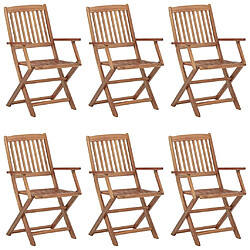 vidaXL Chaises pliables d'extérieur lot de 6 Bois d'acacia solide