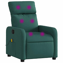 Maison Chic Fauteuil Relax pour salon, Fauteuil de massage inclinable Vert foncé Tissu -GKD25810