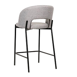 Avis Secury-T Lot de 6 chaises de bar, tabourets tissus gris - pieds en métal noir - KRISTEN