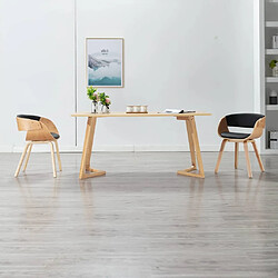 Maison Chic Lot de 2 Chaises à manger,Chaise pour cuisine,Solide Structure noir bois courbé et similicuir -MN63401