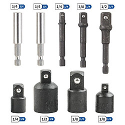 Acheter 9 pièce Perceuse Prise Convertisseur Convertisseur Extension Bit Set À Main Impact Outil