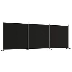 vidaXL Cloison de séparation 3 panneaux Noir 525x180 cm Tissu