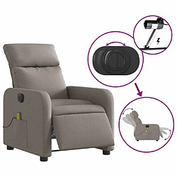 Maison Chic Fauteuil Relax pour salon, Fauteuil de massage inclinable électrique Taupe Tissu -GKD93919 pas cher