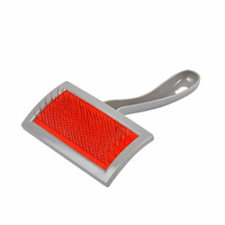 Paris Prix Brosse de Toilettage Picots 20cm Gris & Rouge