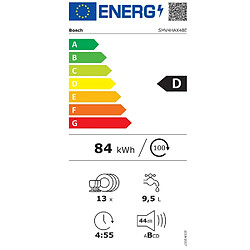 Lave-vaisselle 60cm 13 couverts 44db tout intégrable - smv4hax48e - BOSCH