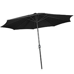 Helloshop26 Parasol de jardin diamètre 2,5 m avec manivelle abri meuble jardin noir 2201129