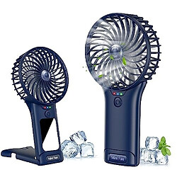 Ventilateur Portatif, mini Ventilateur Portatif Rechargeable par USB, Petit Ventilateur à Main Silencieux Personnel 4 Vitesses avec Miroir, Ventilateur de Bureau de Table à Piles pour le Bureau