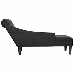 Acheter vidaXL Fauteuil long avec coussin et accoudoir droit noir tissu