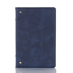 Wewoo Housse Coque Etui à rabat horizontal en cuir de style livre rétro pour Galaxy Tab S6 T860 / T865 avec supportemplacements de cartes et porte-monnaie bleu marine