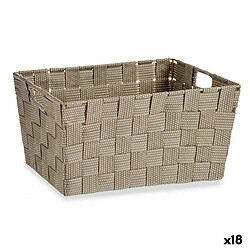 Kipit Panier Multi-usages Marron Tissu 5 L 30,4 x 14 x 20 cm (18 Unités)