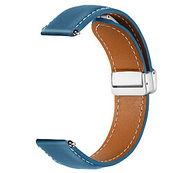 Avizar Bracelet pour Galaxy Watch 5 / 5 Pro / 4 Cuir Fermoir Boucle Magnétique bleu