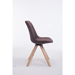 Avis Decoshop26 Chaise de salle à manger x1 chaise visiteur assise pivotant à 360° en tissu marron piètement en bois carré clair 10_0003473