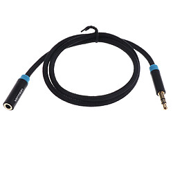 3.5mm mâle à femelle câble audio casque audio cordon d'extension noir 0.5m