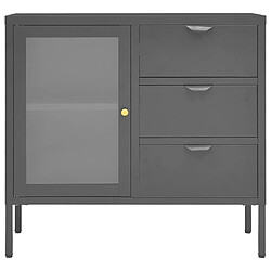 Avis Maison Chic Buffet,Meuble de Rangement,commode pour salon,Cuisine Anthracite 75x35x70 cm Acier et verre trempé -MN63443