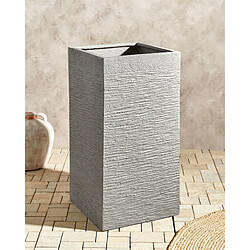 Beliani Cache-pot en fibre d'argile gris clair 40 x 40 x 77 cm DION