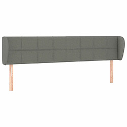 Maison Chic Tête de lit scandinave avec oreilles,meuble de chambre Gris foncé 183x23x78/88 cm Tissu -MN49265