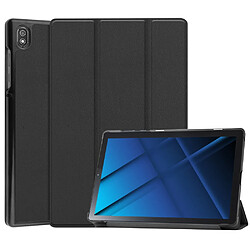 Etui en PU fonction veille/réveil automatique avec support noir pour votre Lenovo Tab 6