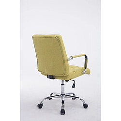 Decoshop26 Chaise fauteuil de bureau à roulettes en tissu vert hauteur réglable BUR10112