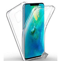 Htdmobiles Coque silicone gel fine 360 integrale pour Huawei Mate 20 Pro + film ecran - TRANSPARENT