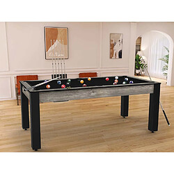 De Faugeres Billard convertible table 8 personnes Arizona (plateau et accessoires en option) Industriel , Noir (plateau) , Noir grainé (pieds)