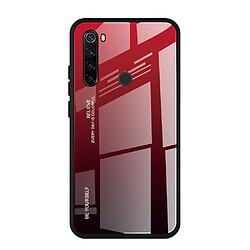 Wewoo Coque Pour Xiaomi Redmi Note 8T étui en verre de couleur dégradée rouge