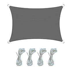 Mobili Rebecca Toile Solaire Voile Rectangulaire Gris Polyéthylène Protection Uv 2x3