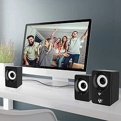 Universal Haut-parleurs YH-PC, boîtes d'enceintes informatiques 2x3W USB avec subwoofer, barre de son stéréo, Aaux de 3,5 mm, contrôle du volume LED (noir) pas cher