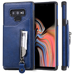 Wewoo Housse Coque Pour Galaxy Note9 étui de protection antichoc à double boucle de couleur unie solide bleu