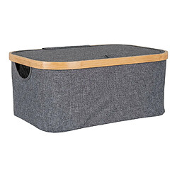 House Nordic Panier en bambou gris foncé 38 x 26 x 16 cm