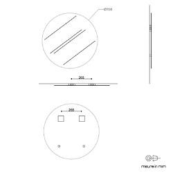 Kiamami Valentina MIROIR POUR SALLE DE BAIN DE DESIGN ROND DIAM 70 CM AVEC BORDS POLIS BRILLANT