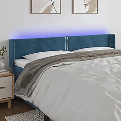 Maison Chic Tête de lit scandinave à LED,meuble de chambre Bleu foncé 203x16x78/88 cm Velours -MN60059