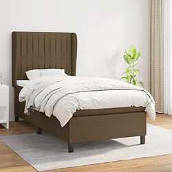 Maison Chic Structures de lit + matelas,Lit à sommier tapissier avec matelas Marron foncé 80x200 cm -MN51425