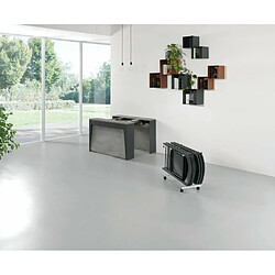 Avis Inside 75 Table console extensible Design COLISEO XL avec rallonges/chaises intégrées Gris béton/Structure Gris ardoise 120cm