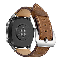 Avis Bracelet en cuir véritable marron pour votre Huawei Watch GT/Watch 2/Watch Magic