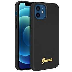 Guess Maroquinerie Coque iPhone 12 Mini Silicone Gel Soft Touch Guess Silicone Script noir