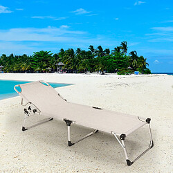 Beach And Garden Design Chaise longue de plage pliante en aluminium Seychelles, Couleur: Gris