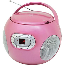 Soundmaster radio portable FM avec lecteur CD AUX sur secteur ou piles rose 