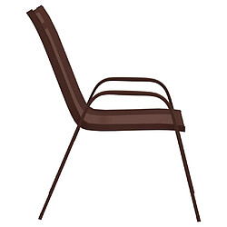 Avis vidaXL Chaises empilables de jardin lot de 6 Marron Tissu textilène