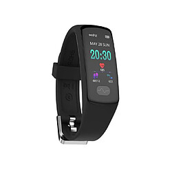 YP Select 0.96 pouces Écran couleur Pression artérielle Moniteur de fréquence cardiaque Sport Bluetooth Montre-bracelet intelligente-NOIR