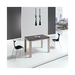 Inside 75 Table repas extensible ARMONIA 10 couverts 160/260x90cm pieds beiges plateau céramique noir