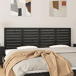 vidaXL Tête de lit murale Noir 166x3x63 cm Bois massif de pin