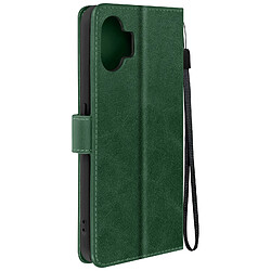 Avizar Étui pour Nothing Phone 2 Dragonne Clapet Support Portefeuille Vert Foncé