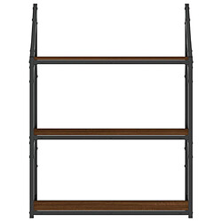 Avis vidaXL Étagère murale 3 niveaux chêne marron 60x21x78,5 cm