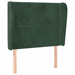 Maison Chic Tête de lit moderne avec oreilles pour chambre - Décoration de lit Vert foncé 83x23x118/128 cm Velours -MN81971