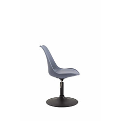 Acheter Decoshop26 Lot de 4 chaises de salle à manger pivotante hauteur réglable en plastique gris et pied trompette en métal noir 10_0001811